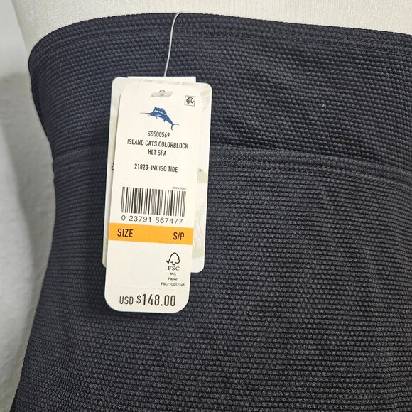 NWT Tommy Bahama Island Cays Dress SZ Small Color Block Black Halter Resortwear - Picture 5 of 15